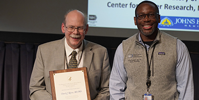 Dr. David Kleiner and Dr. Ejiofor Ezekwe at the John Laws Decker Memorial Lecture