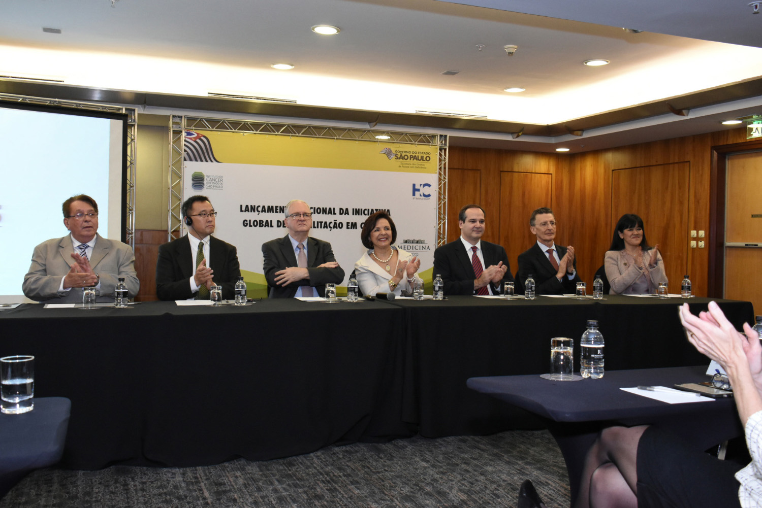 Dr. Leighton Chan (second from left), chief of the NIH Clinical Center’s Department of Rehabilitation Medicine, presented on cancer rehabilitation at the Global Cancer Rehabilitation Initiative in Brazil