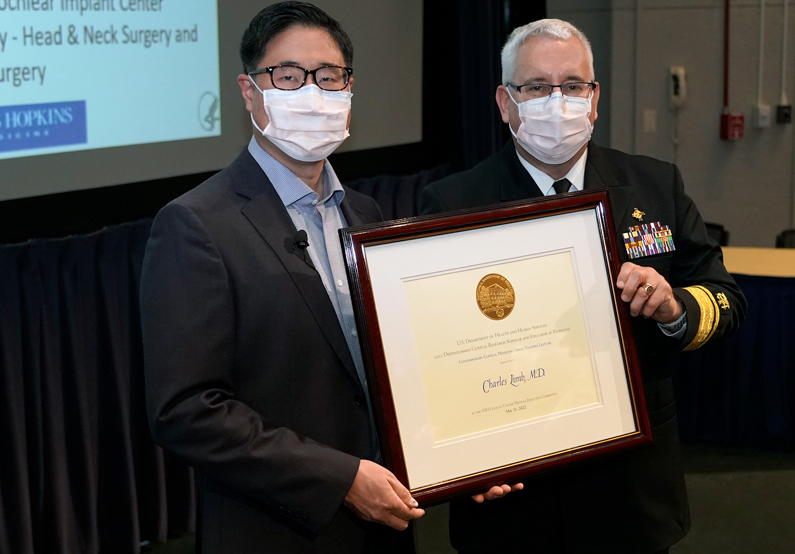 from left, Dr. Charles J. Limb and Dr. Richard Childs