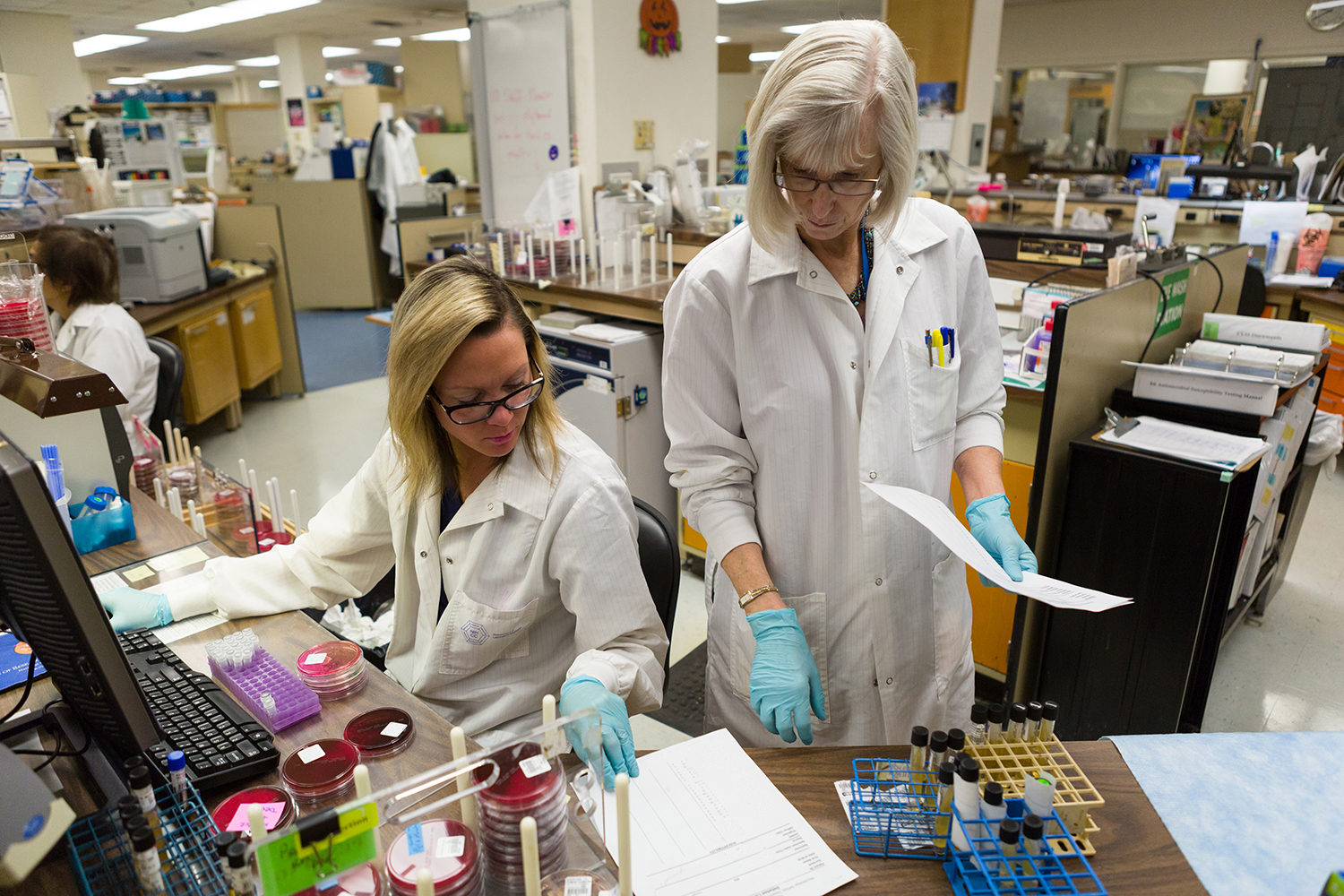 two researchers in a lab