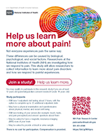 Help Us Learn More About Pain! Flyer