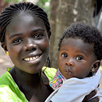 woman holding child