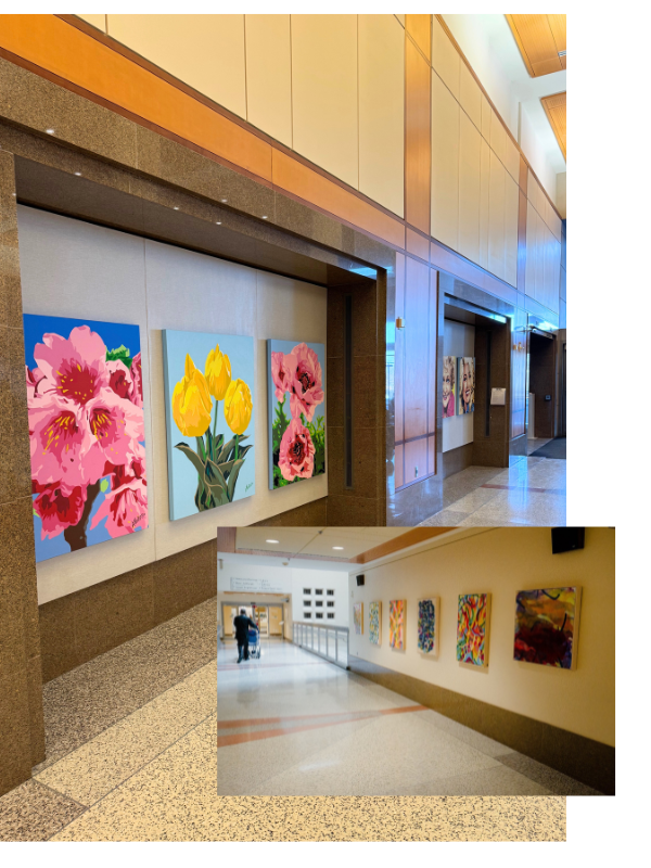 photo collage of Clinical Center art display