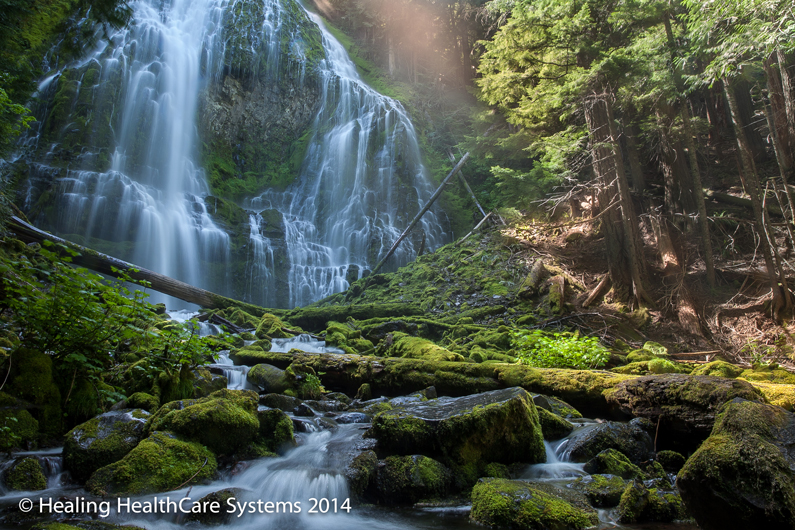 a waterfall, as a part of the C.A.R.E. Channel imagery