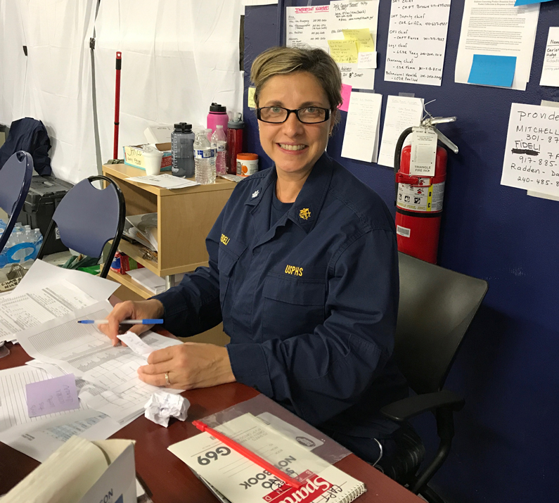 Cmdr. Ulgen Fideli provided health care for evacuees from the U.S. Virgin Islands in Miami, Florida