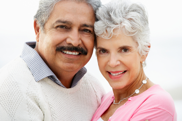 Couple smiling