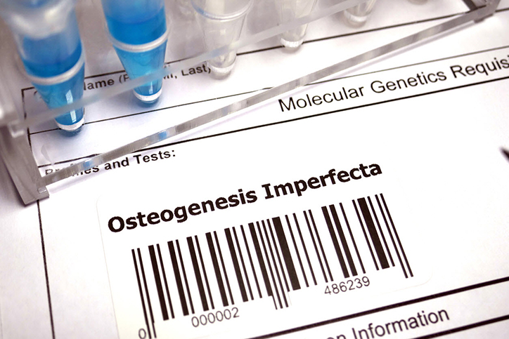 barcode near vial that says osteogenesis imperfecta