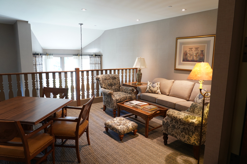 A redesigned common area in the NIH Clinical Center Edmond J. Safra Family Lodge