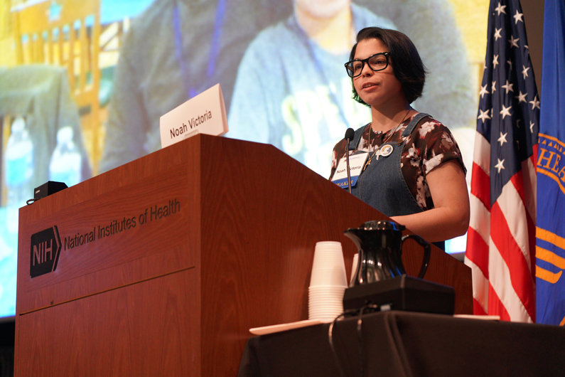 Patient speaks at NIH Rare Disease Day