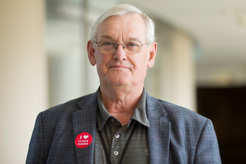 David Henderson during the clean hands campaign in 2018