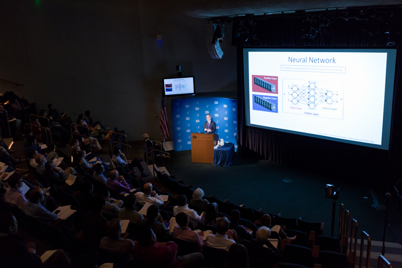 Dr. Curtis Longlotz speaks at a podium