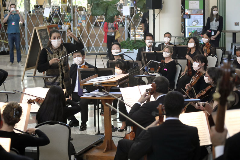 The NSO String Orchestra performs in the Clinical Center