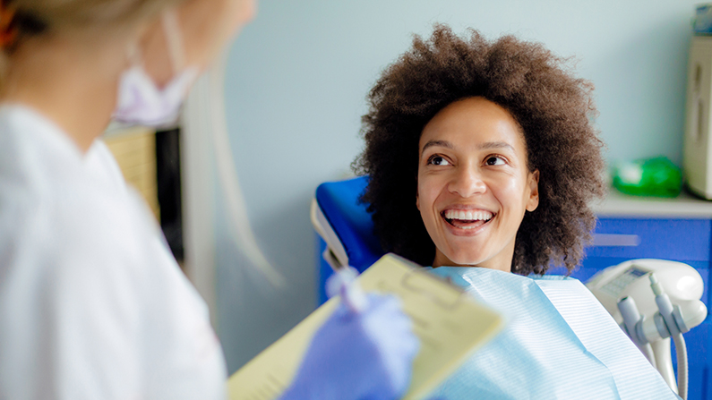 woman receiving dental care