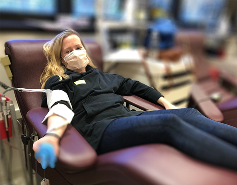 First-time donor Kristen Bogacki