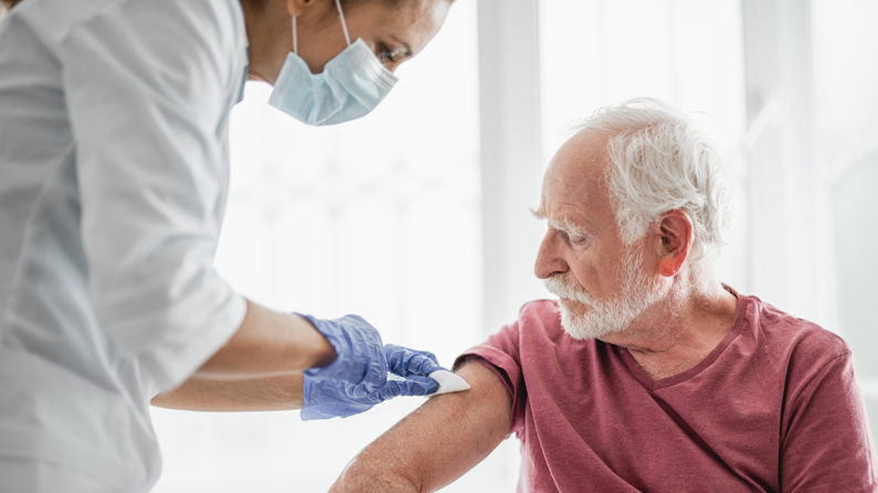 Man receiving a vaccination