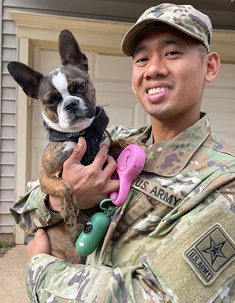 Mike Delostrinos with dog Polly