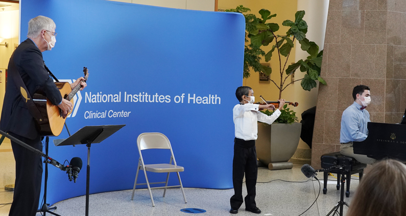 Left- Dr. Francis Collins, Center- Caesar Sant, Right- Robert Masi