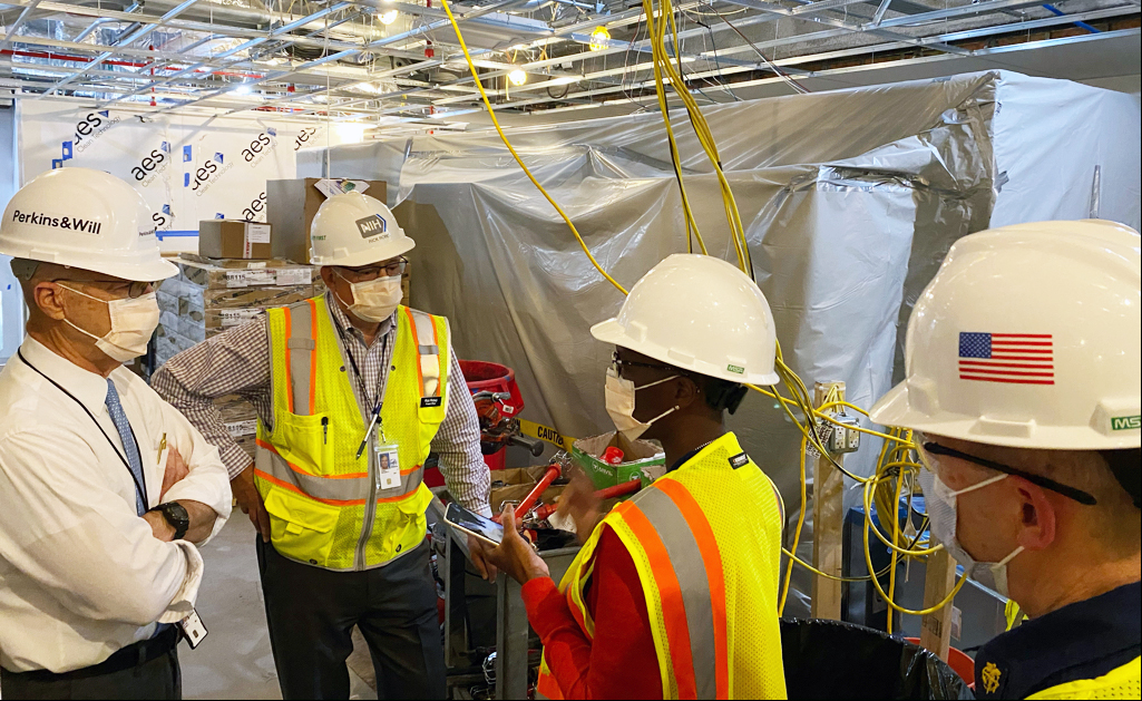 Clinical Center leaders tour Pharmacy construction area