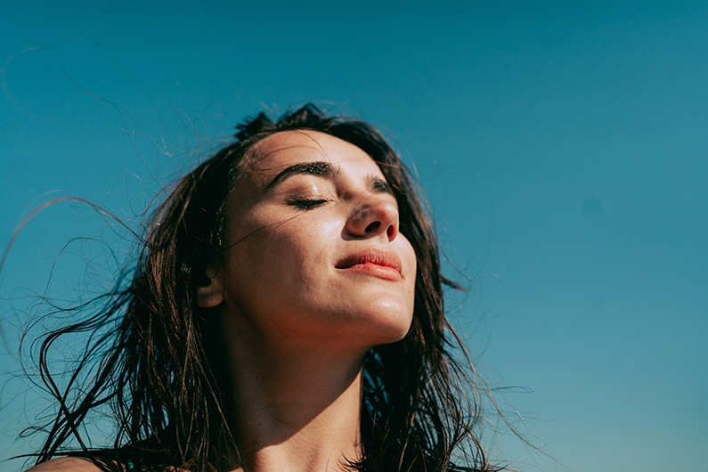 woman in sunlight