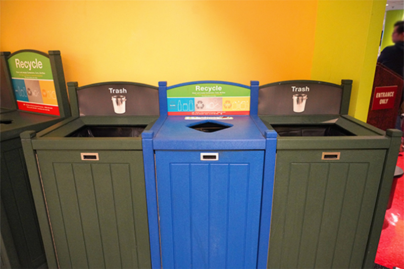 NIH Clinical Center trash cans and recycle bins