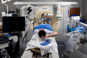 patient getting a CT scan