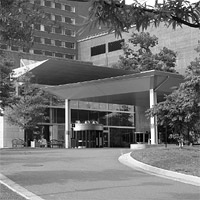 The south side of Building 10 of the Mark O. Hatfield Clinical Research Center.