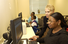 staff working at the Business Center