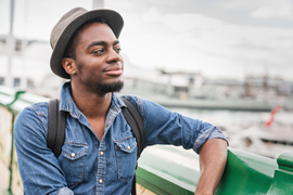 a man smiling