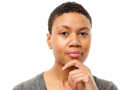 A close-up shot of a woman