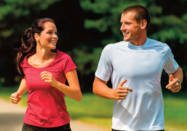 a man and woman jogging