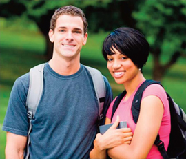 a man and woman smiling