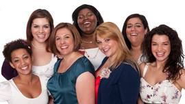 a group of women smiling