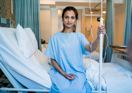 a patient in a hospital room