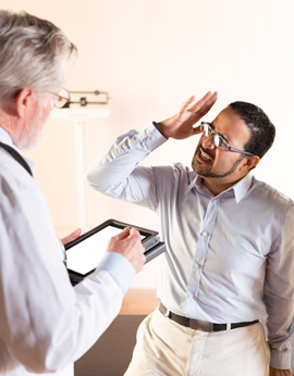 a doctor with a male patient