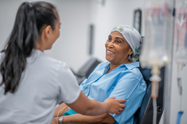 A nurse and patient