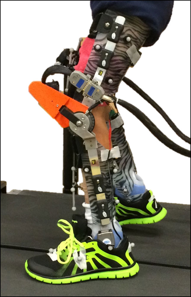 Example of collection of EEG, motion capture, and EMG muscle activity during use of the robotic exoskeleton