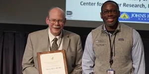 Dr. David Kleiner and Dr. Ejiofor Ezekwe at the John Laws Decker Memorial Lecture