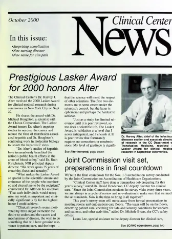 Image of first page of CCNews newsletter from October 2000.